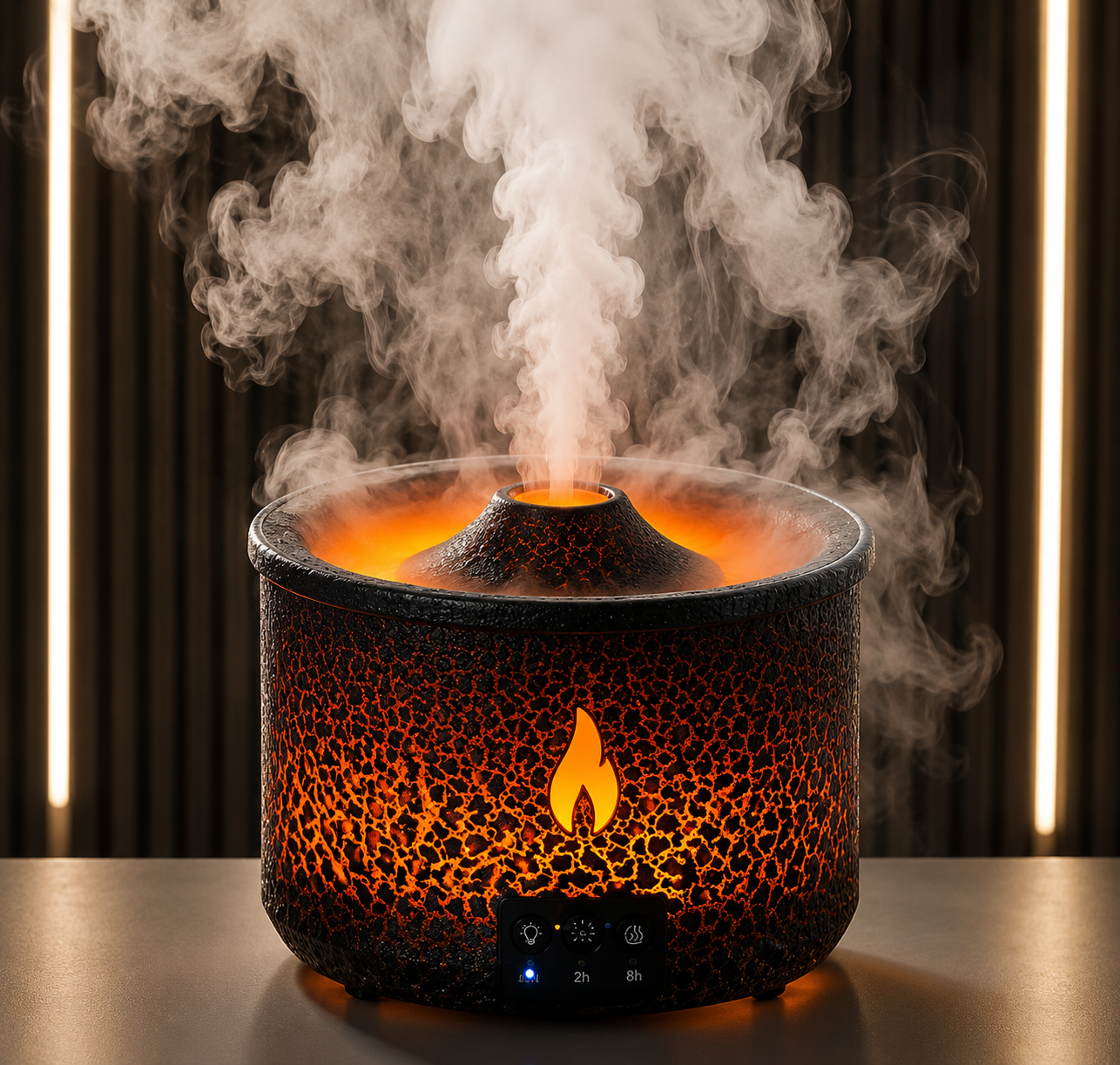 Volcano Flame Aroma Diffuser 360ml Smoke Ring Humidifier